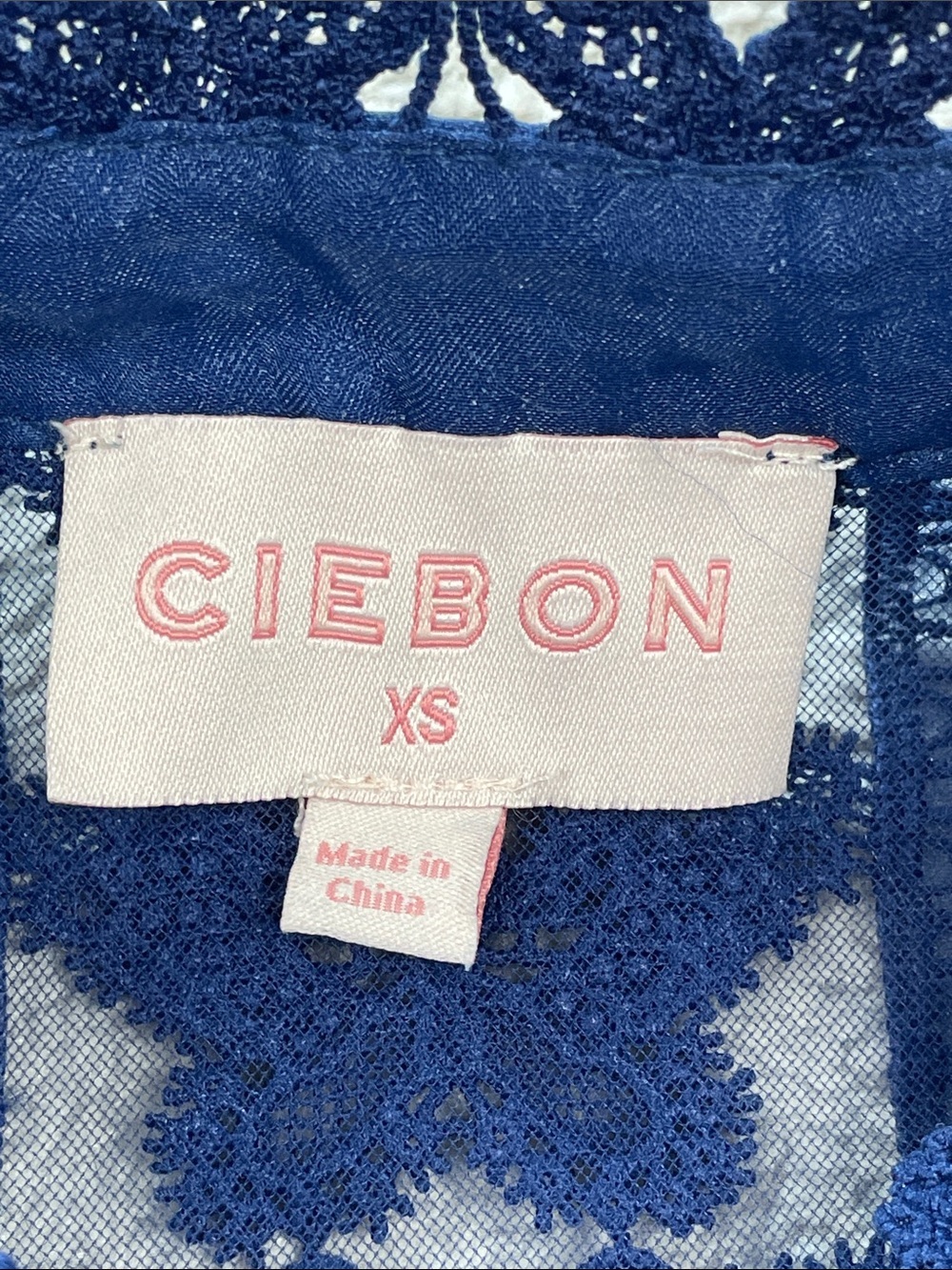 Ciebon Cara Butterfly Lace Shift Dress Navy Blue Mini Sz XS - Picture 6 of 9